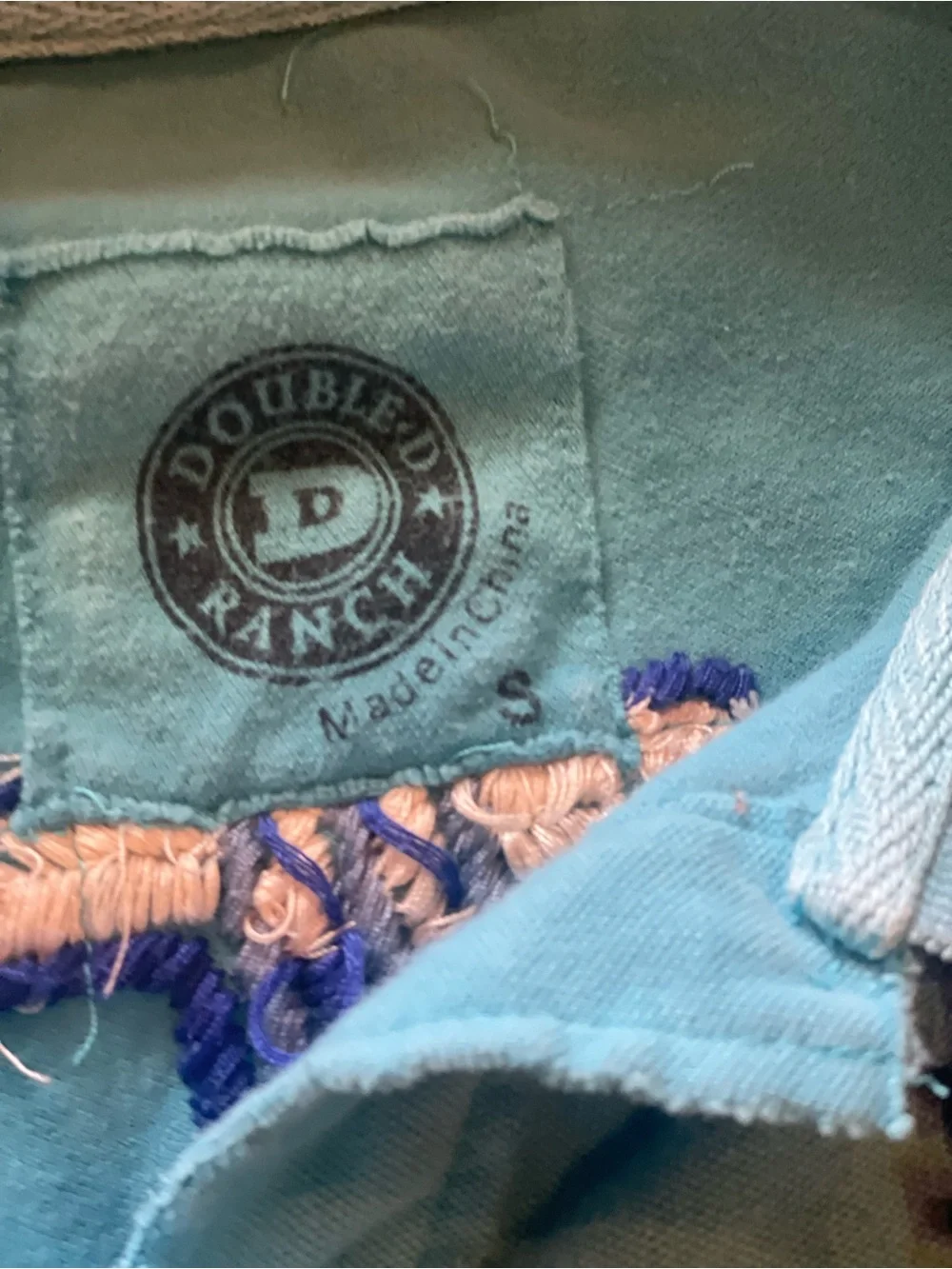 Double D Ranch Girls' Light Teal Embroidered Polo Top - Picture 2 of 4